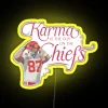 Vibrant, customizable RGB neon signage with modern karma aesthetic appeal.