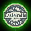 Authentic Kastelruth Castelrotto Italy inspired colorful RGB neon street sign art