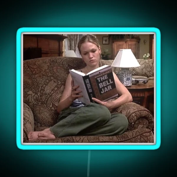 Kat Reading The Bell Jar RGB Neon Sign