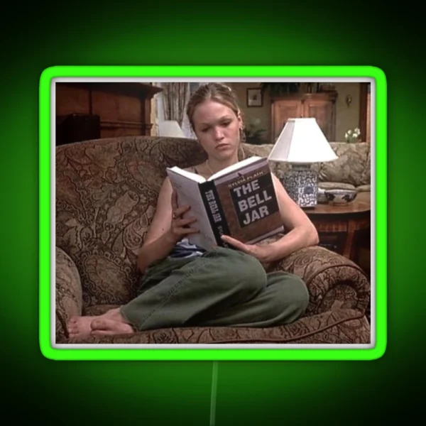 Kat Reading The Bell Jar RGB Neon Sign