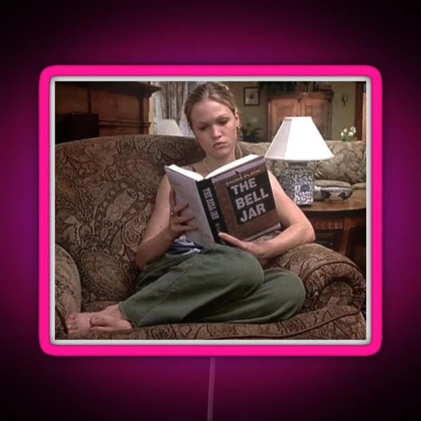 Kat Reading The Bell Jar RGB Neon Sign
