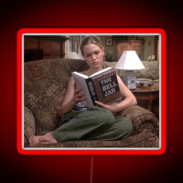 Kat Reading The Bell Jar RGB Neon Sign