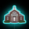 Vibrant Katonah Village Library Neon Sign in Rainbow Bright Colors