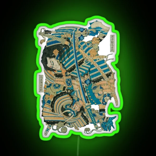 Katsushika Hokusai Kamakuranogongoro Torinoumiyasaburo RGB Neon Sign