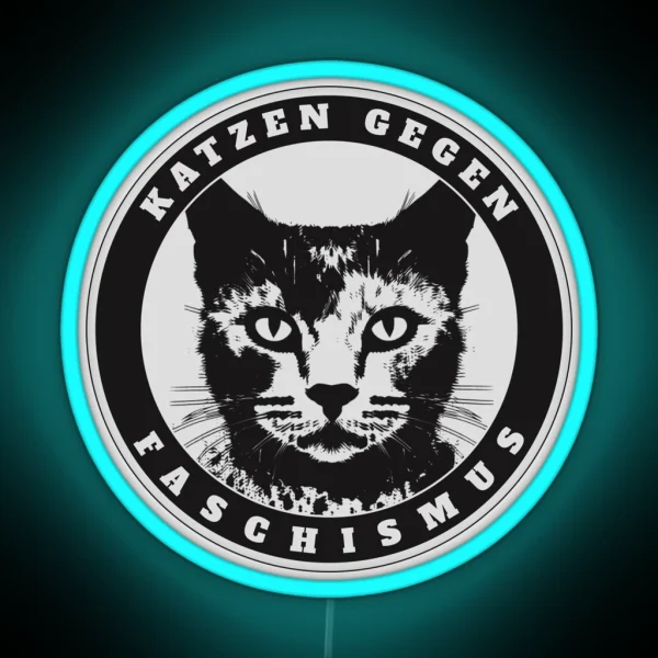 Katzifa Cats Against Fascism RGB Neon Sign