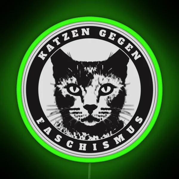 Katzifa Cats Against Fascism RGB Neon Sign