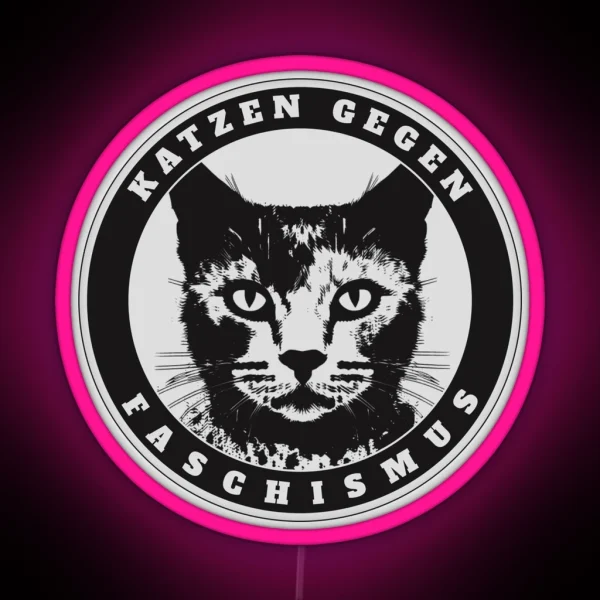 Katzifa Cats Against Fascism RGB Neon Sign