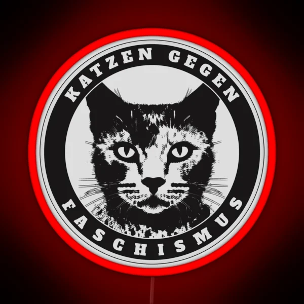 Katzifa Cats Against Fascism RGB Neon Sign