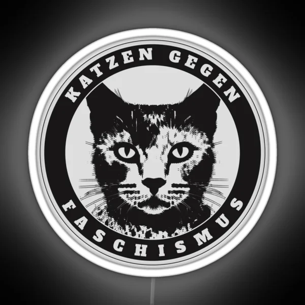 Katzifa Cats Against Fascism RGB Neon Sign