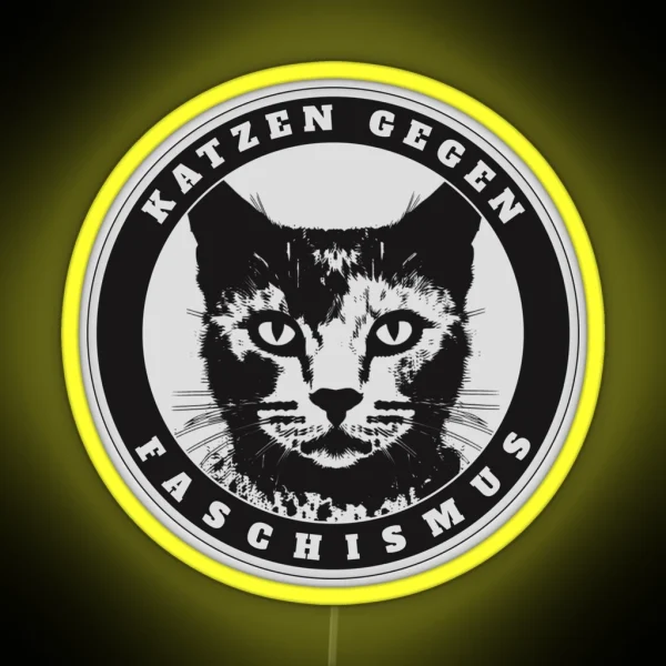 Katzifa Cats Against Fascism RGB Neon Sign