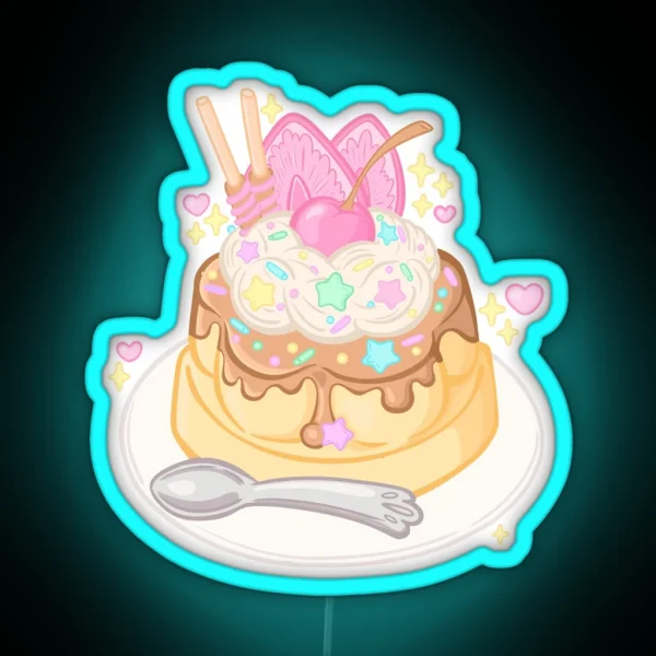 Kawaii Cutecore Japanese Pudding RGB Neon Sign