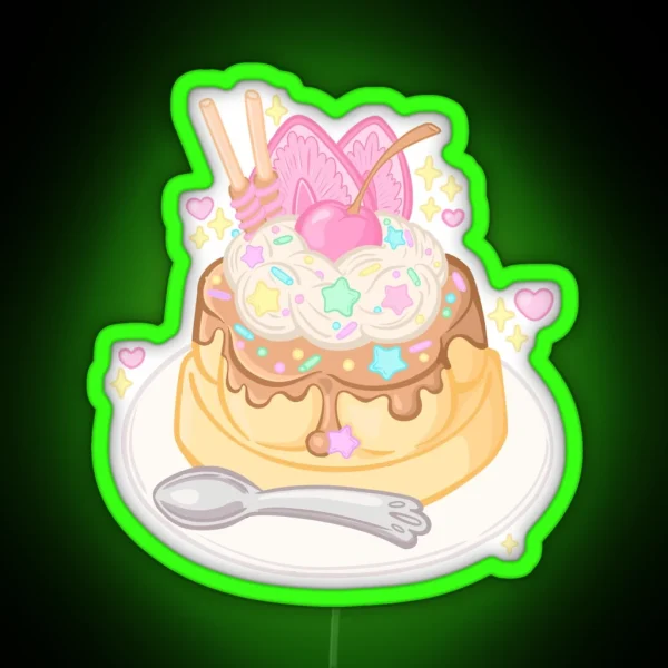 Kawaii Cutecore Japanese Pudding RGB Neon Sign