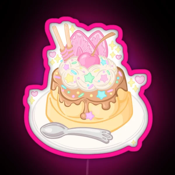 Kawaii Cutecore Japanese Pudding RGB Neon Sign