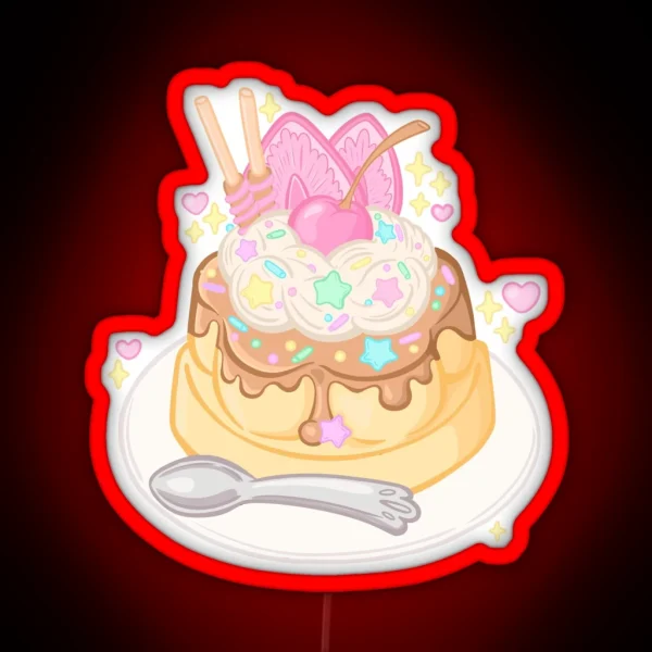 Kawaii Cutecore Japanese Pudding RGB Neon Sign