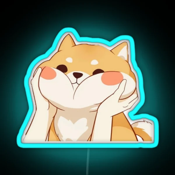 Kawaii Doggo RGB Neon Sign