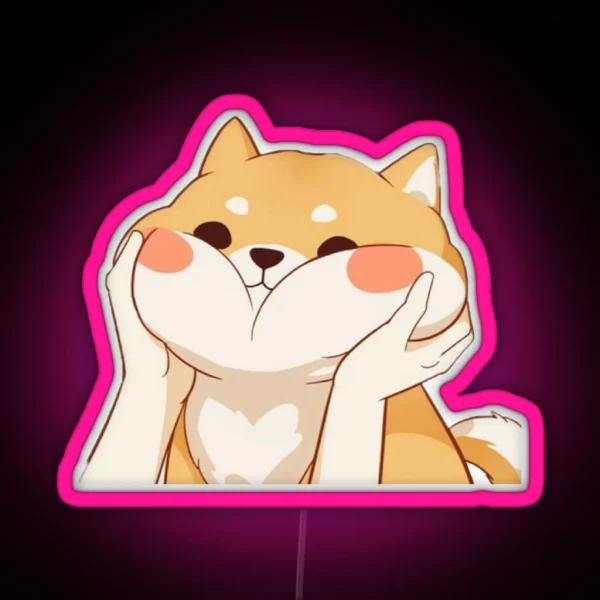 Kawaii Doggo RGB Neon Sign