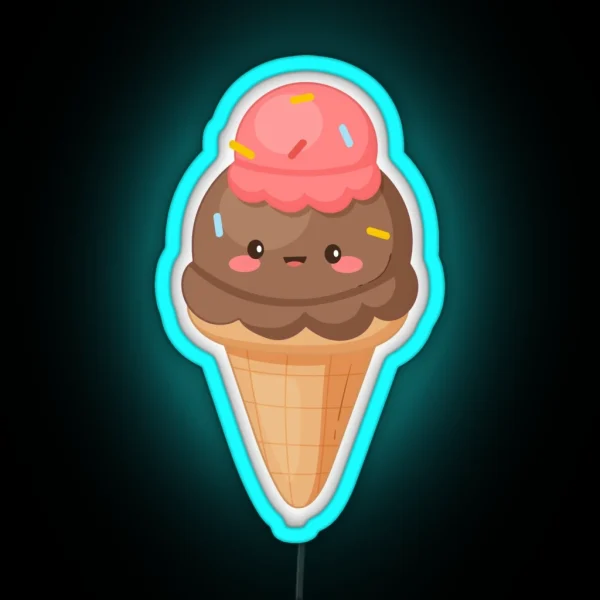 Kawaii Icecream Cute Icecream RGB Neon Sign