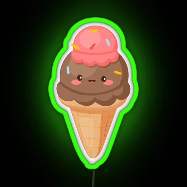 Kawaii Icecream Cute Icecream RGB Neon Sign