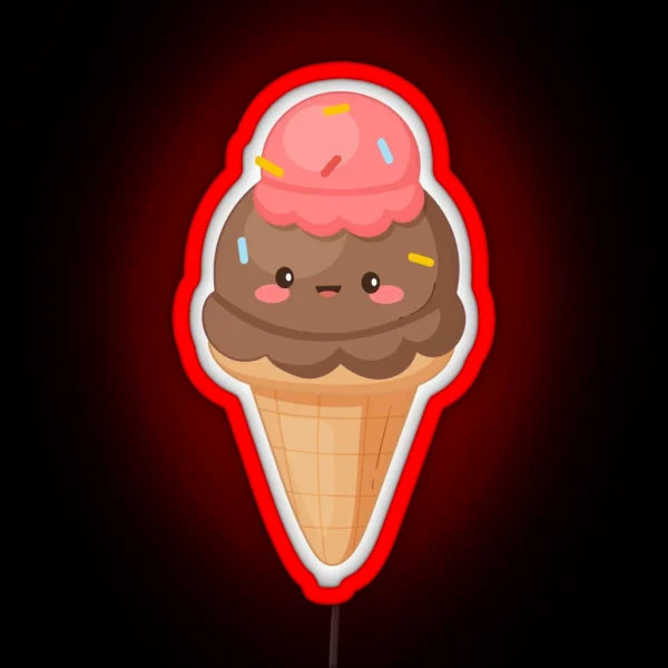 Kawaii Icecream Cute Icecream RGB Neon Sign