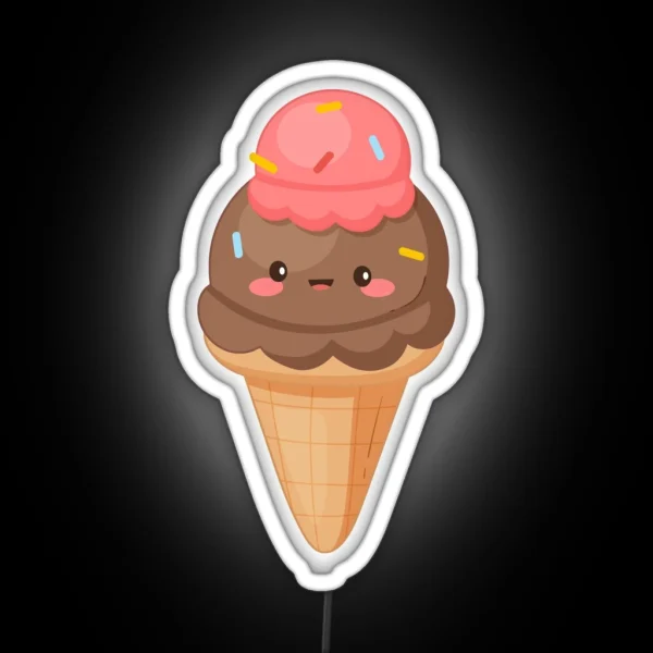 Kawaii Icecream Cute Icecream RGB Neon Sign
