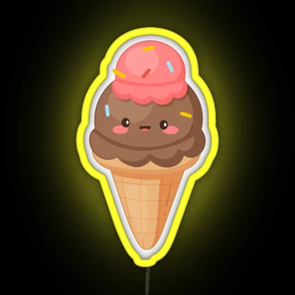 Kawaii Icecream Cute Icecream RGB Neon Sign