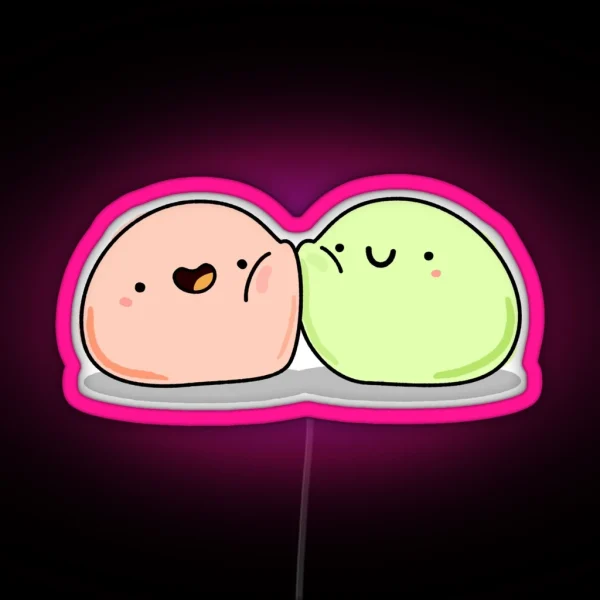 Kawaii Mochi Buddies RGB Neon Sign