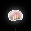 Kawaii pink mochi inspired RGB neon wall art decoration accessory