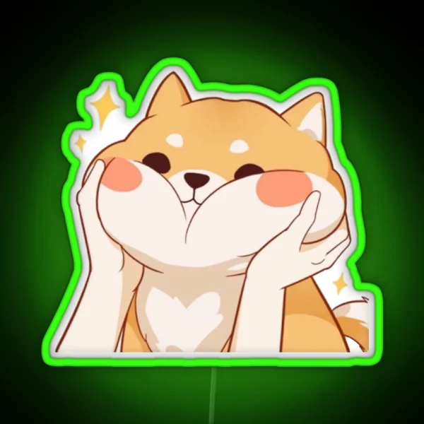 Kawaii Shiba Inu RGB Neon Sign