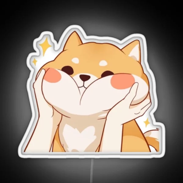 Kawaii Shiba Inu RGB Neon Sign