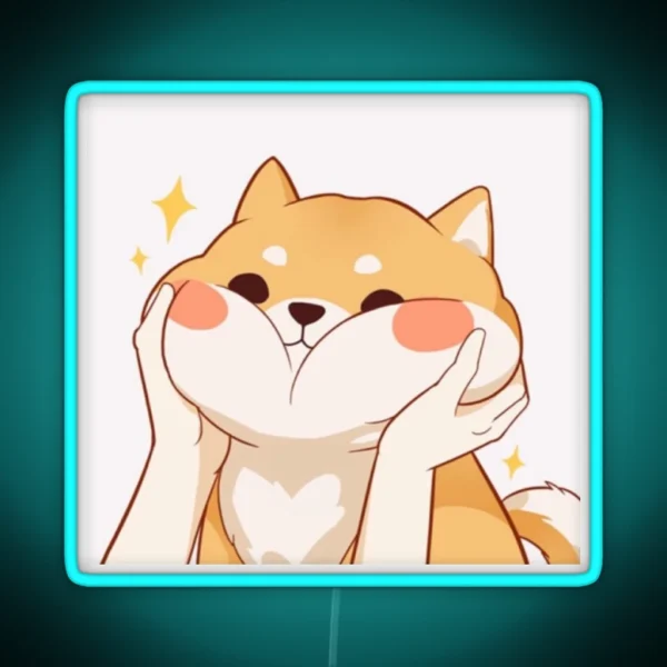 Kawaii Shiba Inu RGB Neon Sign