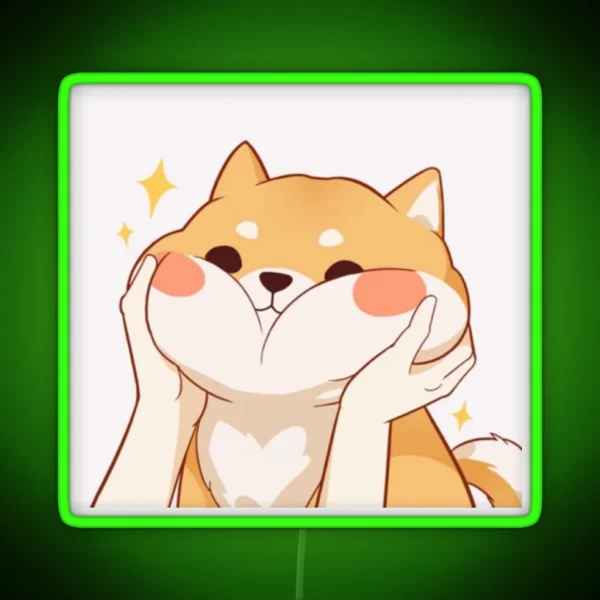 Kawaii Shiba Inu RGB Neon Sign