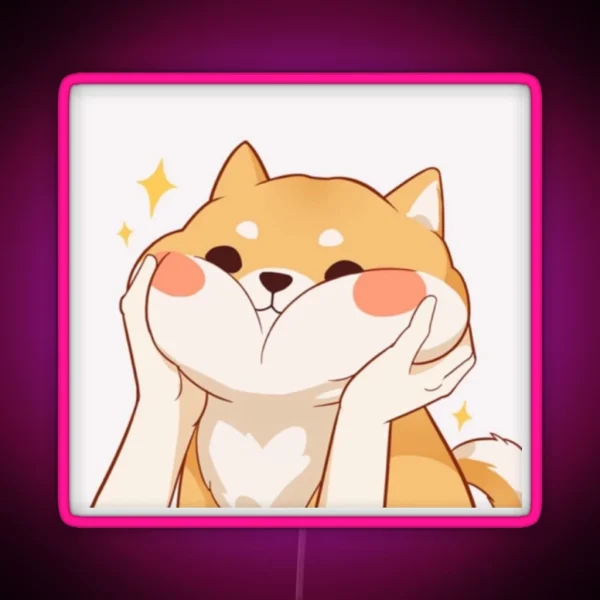 Kawaii Shiba Inu RGB Neon Sign