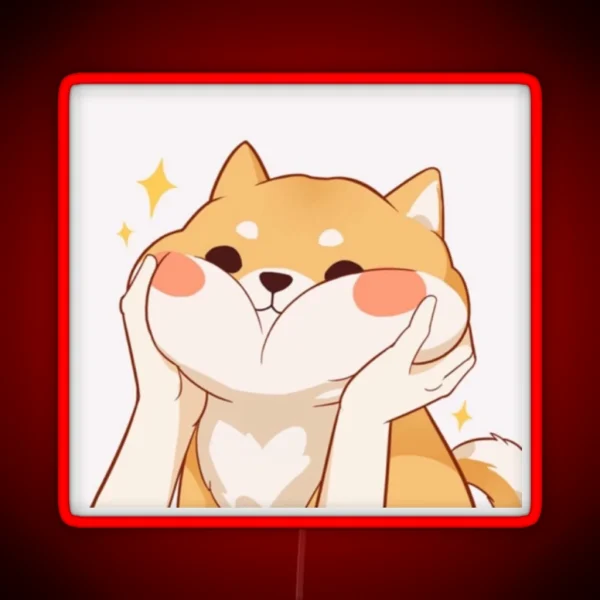 Kawaii Shiba Inu RGB Neon Sign