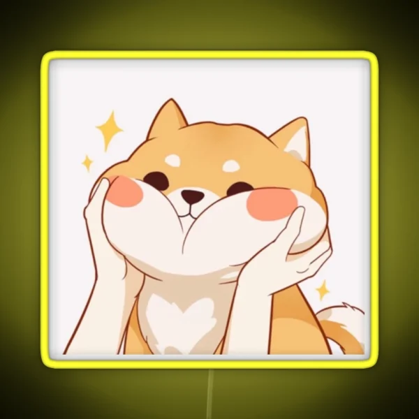 Kawaii Shiba Inu RGB Neon Sign