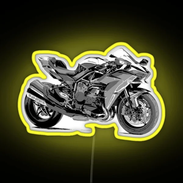 Kawasaki Ninja Graphic Illustration RGB Neon Sign