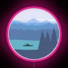 RGB LED Art Canvas Display for Outdoor Kayak Forest Motif