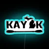 Michigan Pride on Display with Colorful Neon Kayak Motif Decal