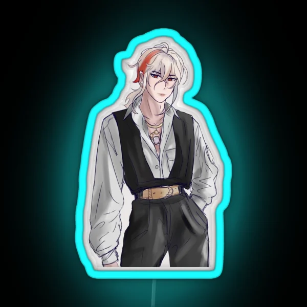 Kazuha Modern AU Genshin Impact Fanart RGB Neon Sign