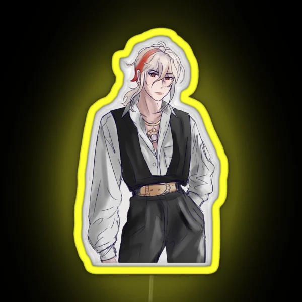 Kazuha Modern AU Genshin Impact Fanart RGB Neon Sign