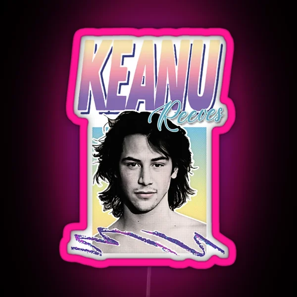 Keanu Reeves 90s Styled Aesthetic Design Halloween Christmas John Wick Classic RGB Neon Sign