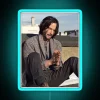 Neon Sign of Iconic Actor Keanu Reeves in Glowing RGB Colors