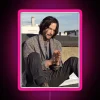 Authentic Neon Sign Featuring Actor Icon Keanu Reeves in Colorful RGB Lighting