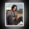 Vibrant LED display inspired by iconic movie star Keanu Reeves.