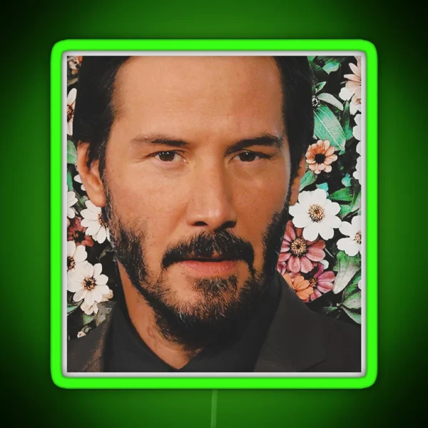 Keanu Reeves Flower Collection RGB Neon Sign