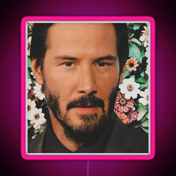 Keanu Reeves Flower Collection RGB Neon Sign