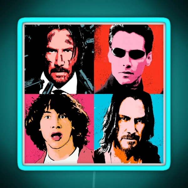 Keanu Reeves Halloween Christmas Wick Warhol Classic RGB Neon Sign