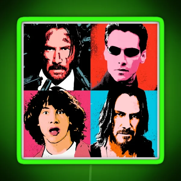 Keanu Reeves Halloween Christmas Wick Warhol Classic RGB Neon Sign