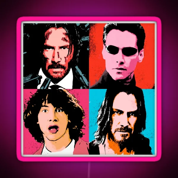Keanu Reeves Halloween Christmas Wick Warhol Classic RGB Neon Sign