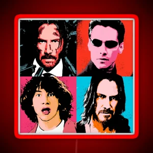 Keanu Reeves Halloween Christmas Wick Warhol Classic RGB Neon Sign