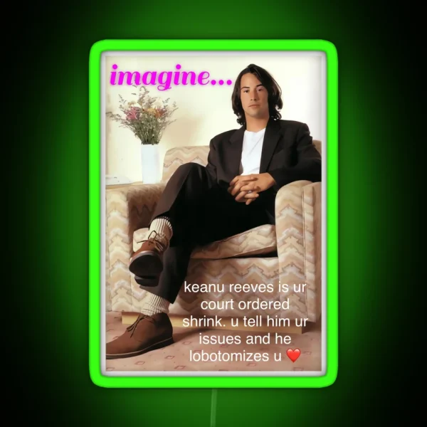 Keanu Reeves Lobotomy RGB Neon Sign